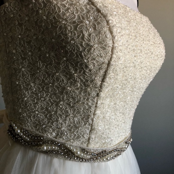 Galina tea length gown w tulle skirt sz 10 - Picture 2 of 8